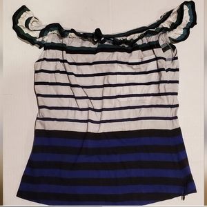 Prada top. Striped.  Off shoulder style.